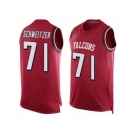 Men Nike Atlanta Falcons #71 Wes Schweitzer Limited Red Player Name & Number Tank Top NFL Jersey