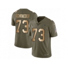 Men Nike Atlanta Falcons #73 Ryan Schraeder Limited Olive Gold 2017 Salute to Service NFL Jersey