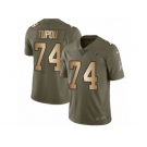 Men Nike Atlanta Falcons #74 Tani Tupou Limited Olive Gold 2017 Salute to Service NFL Jersey