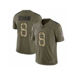 Men Nike Atlanta Falcons #8 Matt Schaub Limited Olive Camo 2017 Salute to Service NFL Jersey