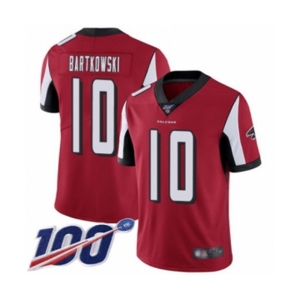 Men's Atlanta Falcons #10 Steve Bartkowski Red Team Color Vapor Untouchable Limited Player 100th Season Football Jersey