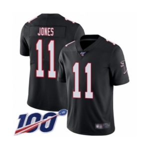 Men's Atlanta Falcons #11 Julio Jones Black Alternate Vapor Untouchable Limited Player 100th Season Football Jersey