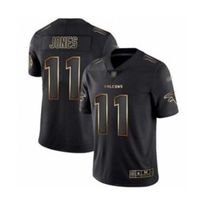 Men's Atlanta Falcons #11 Julio Jones Black Gold Vapor Untouchable Limited Player 100th Season Football Jersey