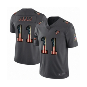 Men's Atlanta Falcons #11 Julio Jones Limited Black USA Flag 2019 Salute To Service Football Jersey