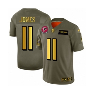 Men's Atlanta Falcons #11 Julio Jones Limited Olive Gold 2019 Salute to Service Football Jersey