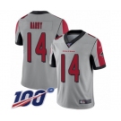 Men's Atlanta Falcons #14 Justin Hardy Limited Silver Inverted Legend 100th Season Football Jersey