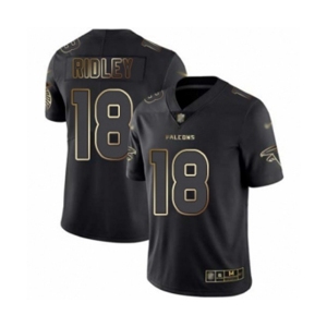 Men's Atlanta Falcons #18 Calvin Ridley Black Gold Vapor Untouchable Limited Player 100th Season Football Jersey