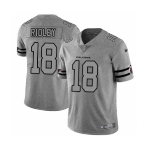 Men's Atlanta Falcons #18 Calvin Ridley Limited Gray Team Logo Gridiron Football Jersey