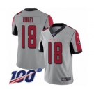 Men's Atlanta Falcons #18 Calvin Ridley Limited Silver Inverted Legend 100th Season Football Jersey