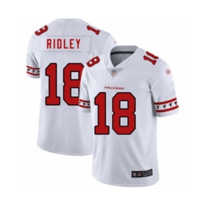 Men's Atlanta Falcons #18 Calvin Ridley White Team Logo Fashion Limited Player 100th Season Football Jersey