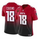 Men's Atlanta Falcons #18 Kirk Cousins Red Black 2024 F.U.S.E With 4-Star C Patch Vapor Untouchable Limited Stitched Football Jersey