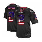 Men's Atlanta Falcons #2 Matt Ryan Black USA Flag Fashion Football Jersey