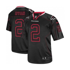 Men's Atlanta Falcons #2 Matt Ryan Lights Out Black Football Jersey