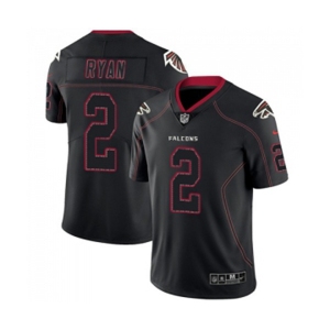 Men's Atlanta Falcons #2 Matt Ryan Limited Lights Out Black Rush Football Jersey