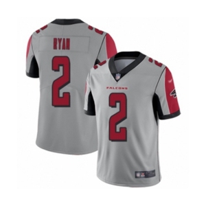 Men's Atlanta Falcons #2 Matt Ryan Limited Silver Inverted Legend Football Jersey