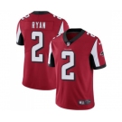 Men's Atlanta Falcons #2 Matt Ryan Red Team Color Vapor Untouchable Limited Player Football Jersey