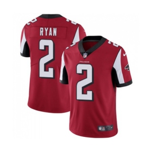 Men's Atlanta Falcons #2 Matt Ryan Red Team Color Vapor Untouchable Limited Player Football Jersey