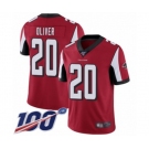 Men's Atlanta Falcons #20 Isaiah Oliver Red Team Color Vapor Untouchable Limited Player 100th Season Football Jersey