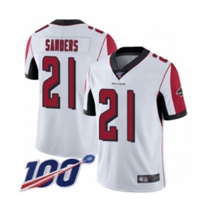 Men's Atlanta Falcons #21 Deion Sanders White Vapor Untouchable Limited Player 100th Season Football Jersey