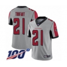 Men's Atlanta Falcons #21 Desmond Trufant Limited Silver Inverted Legend 100th Season Football Jersey