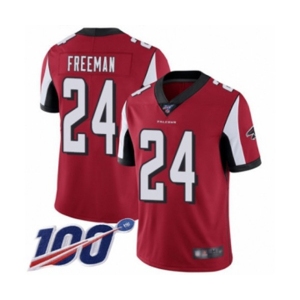 Men's Atlanta Falcons #24 Devonta Freeman Red Team Color Vapor Untouchable Limited Player 100th Season Football Jersey