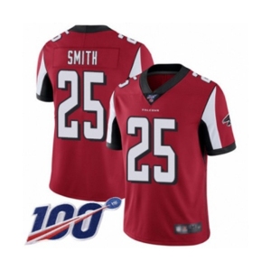 Men's Atlanta Falcons #25 Ito Smith Red Team Color Vapor Untouchable Limited Player 100th Season Football Jersey