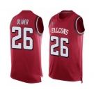 Men's Atlanta Falcons #26 Isaiah Oliver Limited Red Player Name & Number Tank Top Football Jersey