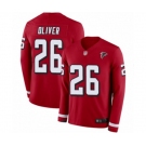 Men's Atlanta Falcons #26 Isaiah Oliver Limited Red Therma Long Sleeve Football Jersey