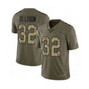 Men's Atlanta Falcons #32 Qadree Ollison Limited Olive Camo 2017 Salute to Service Football Jersey