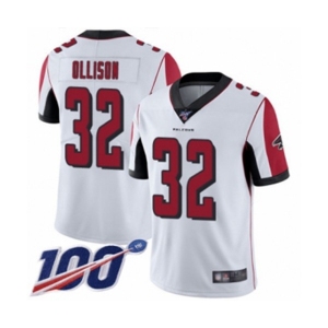 Men's Atlanta Falcons #32 Qadree Ollison White Vapor Untouchable Limited Player 100th Season Football Jersey