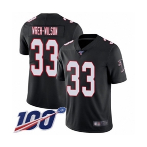 Men's Atlanta Falcons #33 Blidi Wreh-Wilson Black Alternate Vapor Untouchable Limited Player 100th Season Football Jersey