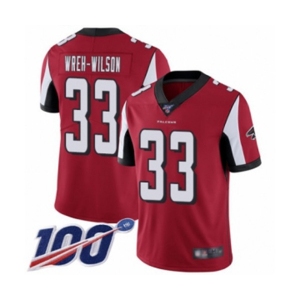 Men's Atlanta Falcons #33 Blidi Wreh-Wilson Red Team Color Vapor Untouchable Limited Player 100th Season Football Jersey