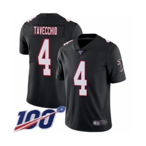 Men's Atlanta Falcons #4 Giorgio Tavecchio Black Alternate Vapor Untouchable Limited Player 100th Season Football Jersey