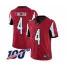 Men's Atlanta Falcons #4 Giorgio Tavecchio Red Team Color Vapor Untouchable Limited Player 100th Season Football Jersey