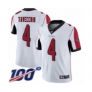 Men's Atlanta Falcons #4 Giorgio Tavecchio White Vapor Untouchable Limited Player 100th Season Football Jersey