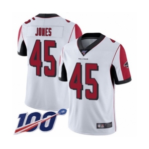 Men's Atlanta Falcons #45 Deion Jones White Vapor Untouchable Limited Player 100th Season Football Jersey