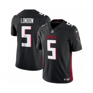 Men's Atlanta Falcons #5 Drake London Black 2023 F.U.S.E. Vapor Untouchable Limited Stitched Football Jersey