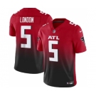 Men's Atlanta Falcons #5 Drake London Red Black 2023 F.U.S.E. Vapor Untouchable Limited Football Stitched Jersey