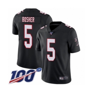 Men's Atlanta Falcons #5 Matt Bosher Black Alternate Vapor Untouchable Limited Player 100th Season Football Jersey