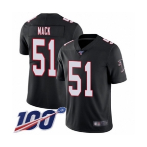 Men's Atlanta Falcons #51 Alex Mack Black Alternate Vapor Untouchable Limited Player 100th Season Football Jersey