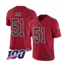 Men's Atlanta Falcons #51 Alex Mack Limited Red Rush Vapor Untouchable 100th Season Football Jersey