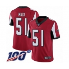 Men's Atlanta Falcons #51 Alex Mack Red Team Color Vapor Untouchable Limited Player 100th Season Football Jersey