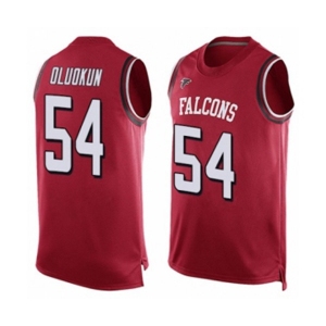 Men's Atlanta Falcons #54 Foye Oluokun Limited Red Player Name & Number Tank Top Football Jersey