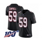 Men's Atlanta Falcons #59 De'Vondre Campbell Black Alternate Vapor Untouchable Limited Player 100th Season Football Jersey