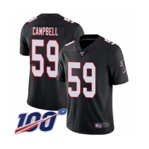 Men's Atlanta Falcons #59 De'Vondre Campbell Black Alternate Vapor Untouchable Limited Player 100th Season Football Jersey