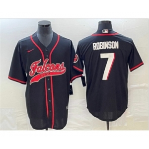 Men's Atlanta Falcons #7 Bijan Robinson Black With Patch Cool Base Stitched Baseball Jersey