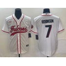 Men's Atlanta Falcons #7 Robinson White With Patch Cool Base Baseball Stitched Jersey