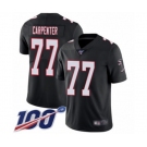 Men's Atlanta Falcons #77 James Carpenter Black Alternate Vapor Untouchable Limited Player 100th Season Football Jersey