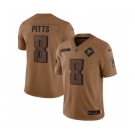 Men's Atlanta Falcons #8 Kyle Pitts 2023 Brown Salute To Setvice Limited Football Stitched Jersey