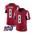 Men's Atlanta Falcons #8 Matt Schaub Red Team Color Vapor Untouchable Limited Player 100th Season Football Jersey